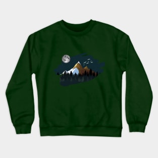 Nature Moon Mountains Crewneck Sweatshirt